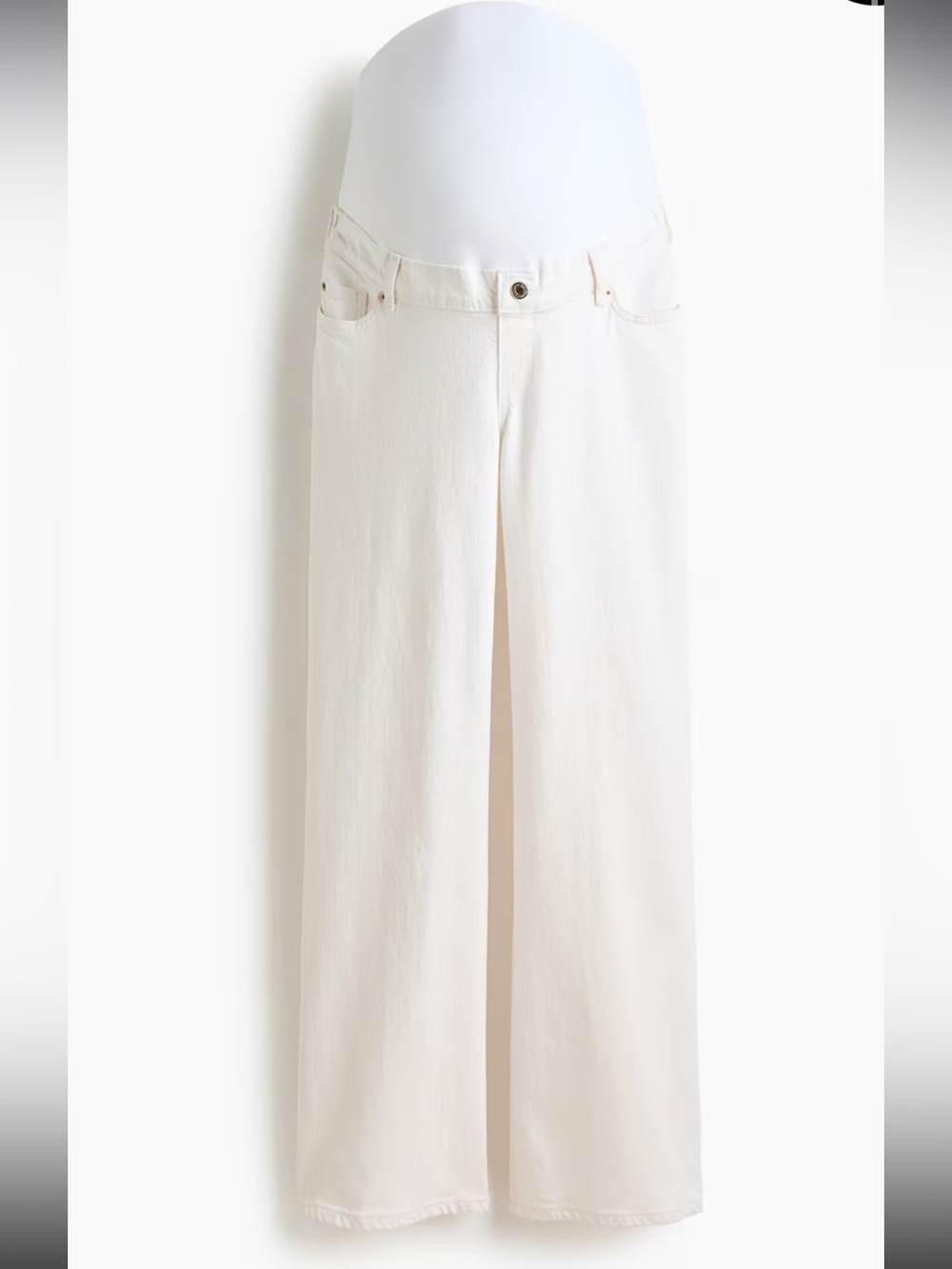 H&M White Wide-Leg Jeans with Clean Front